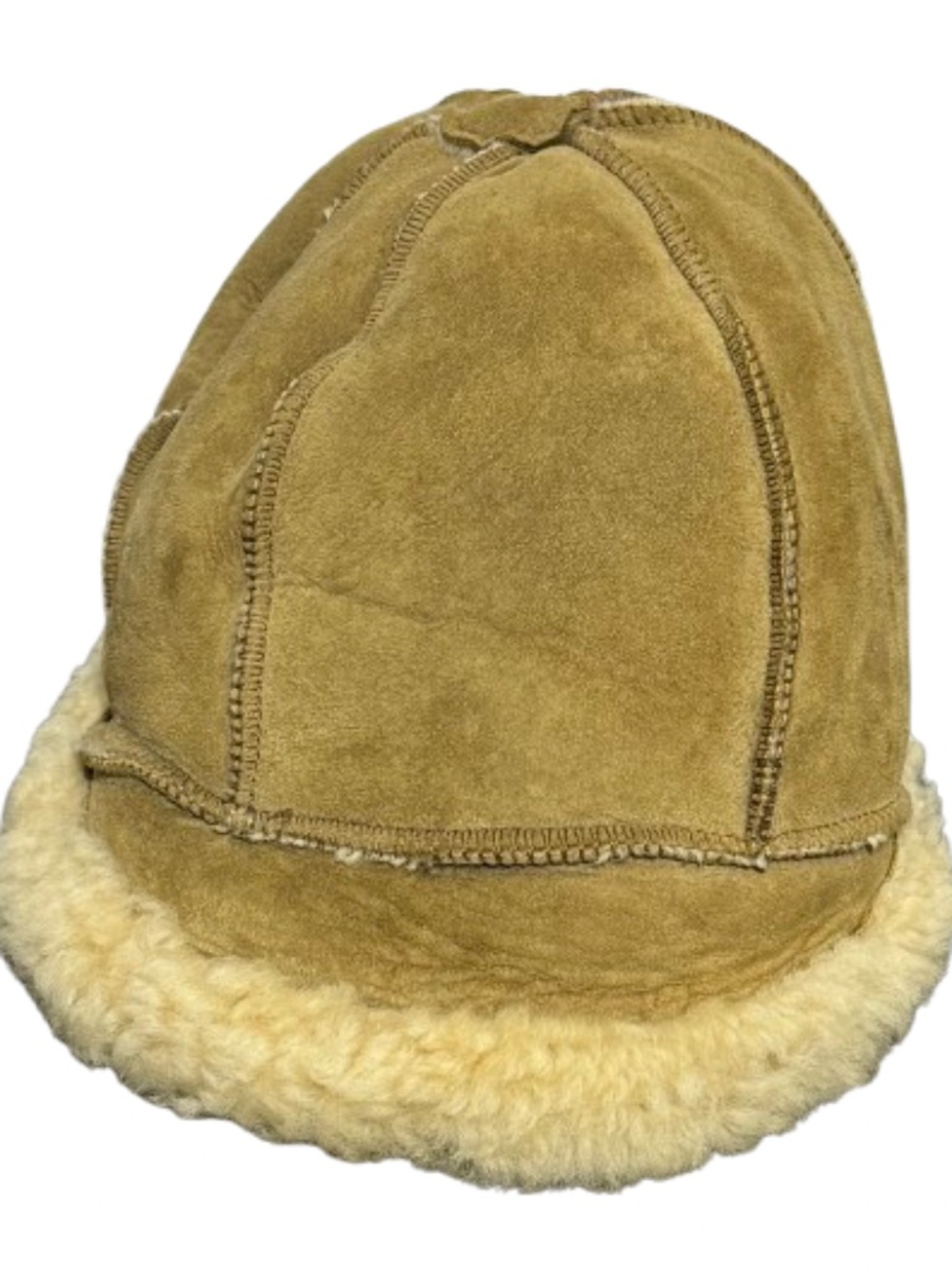 Vintage Shearling Pure Virgin Wool Sheepskin Bucket Hat Size Small Unisex